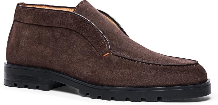 Santoni Bruine Suède Laarzen met Oranje Stiksels Brown Heren - Foto 2