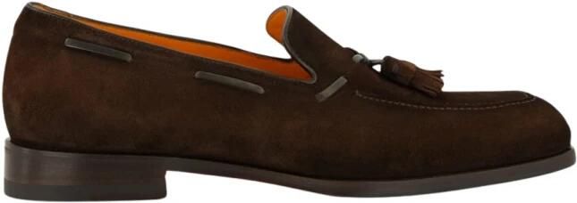 Santoni Suède en leren loafers met kwastjes