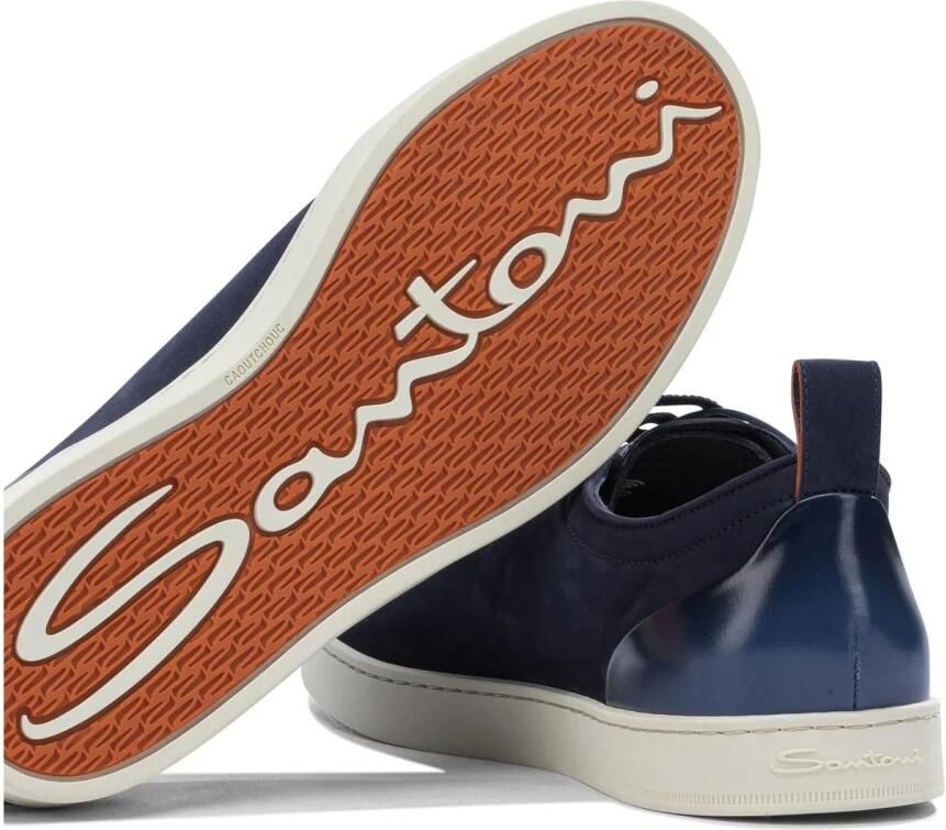 Santoni Suède en leren sneakers - Foto 2