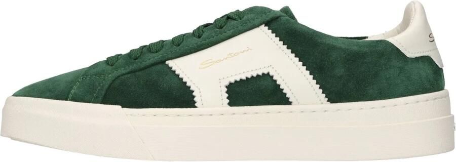 Santoni Suède Leren Sneaker Dubbele Gesp