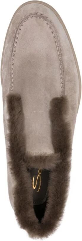 Santoni Suède Leren Loafers met Rubberen Zool
