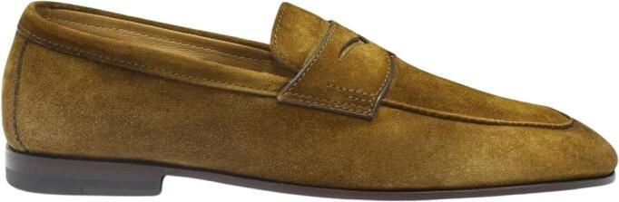 Santoni Suede Leren Penny Loafers