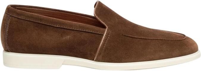 SANTONI Loafers Heren Malibu Suède Bruin