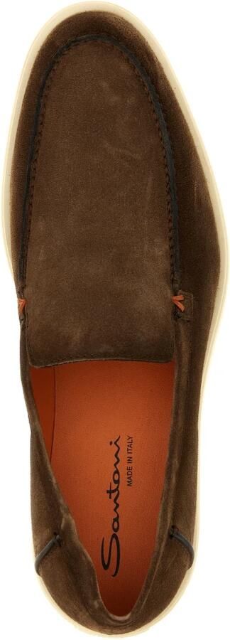 Santoni Bruine suède loafers met amandelvormige neus Brown Heren - Foto 2