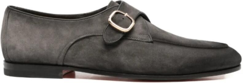 Santoni Suede Monk Schoenen met Gespsluiting