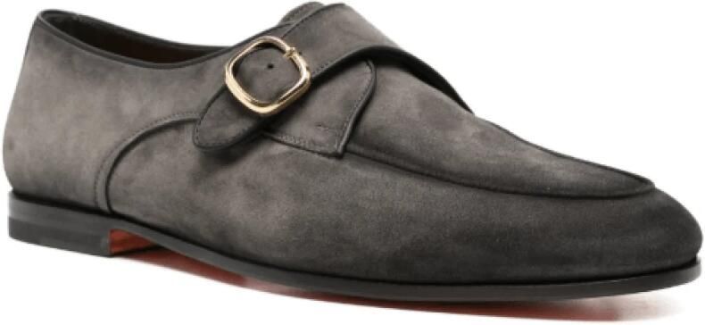 Santoni Suede Monk Schoenen met Gespsluiting - Foto 2