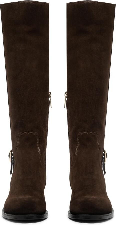 SANTONI Hoge Laarzen Dames Sue Gesp Laars Suède Bruin - Foto 5