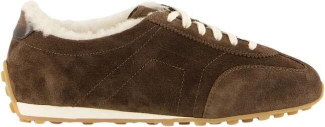 Santoni Suede Shearling Sneakers