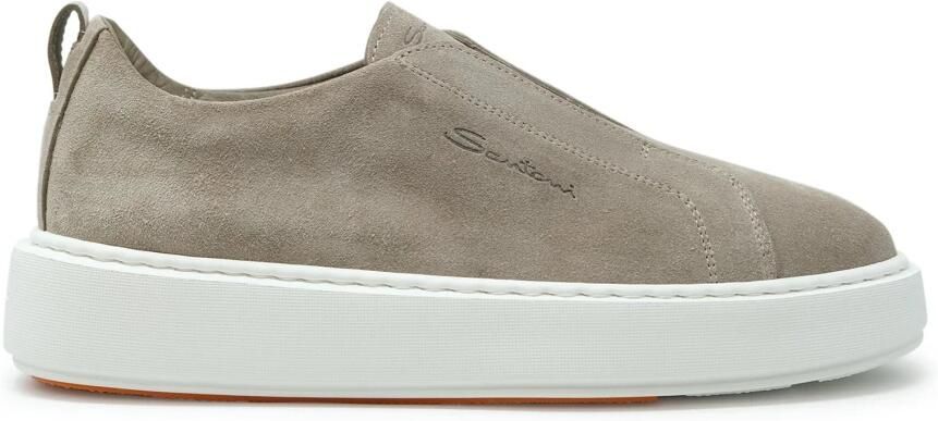 Santoni Suede Slip-On Sneaker