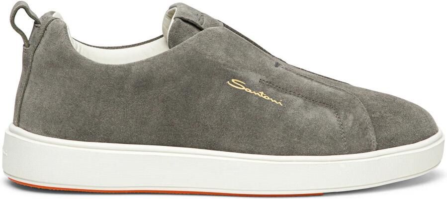 Santoni Suede Slip-On Sneaker