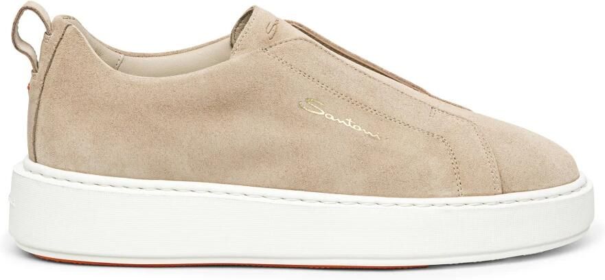Santoni Suede Slip-on Sneaker