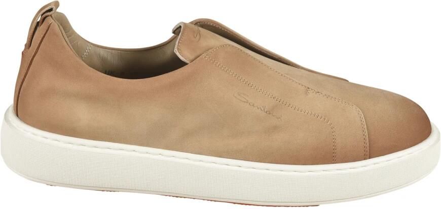 Santoni Suede Slip-On Sneakers