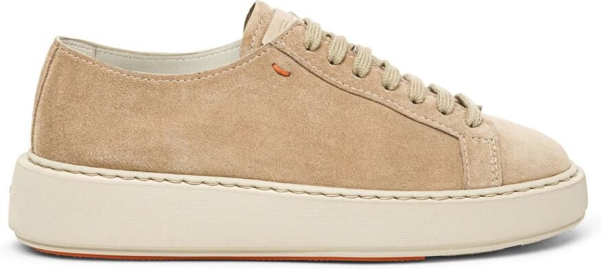 Santoni Suède Sneakers met Ronde Neus