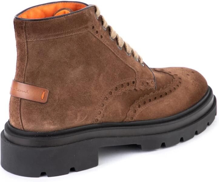 Santoni Suède Vetersluiting Enkellaarsjes