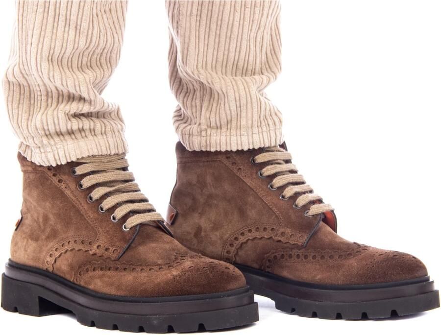 Santoni Suède Vetersluiting Enkellaarsjes