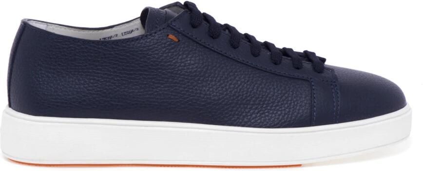 Santoni Sneakers van gestructureerd leer met uitneembare zool Blauw Heren