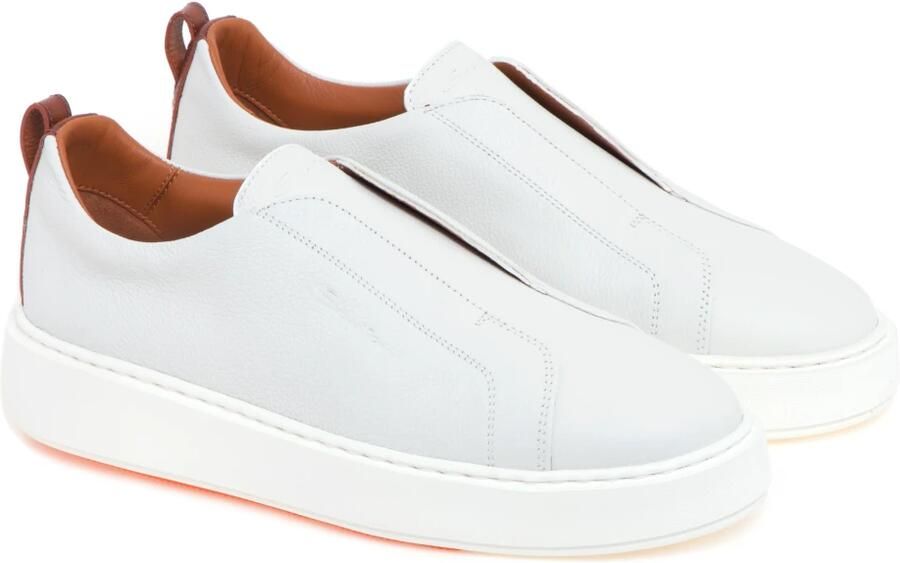 Santoni Tumbled Leather Slip-On Sneaker - Foto 4