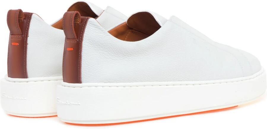 Santoni Tumbled Leather Slip-On Sneaker - Foto 5