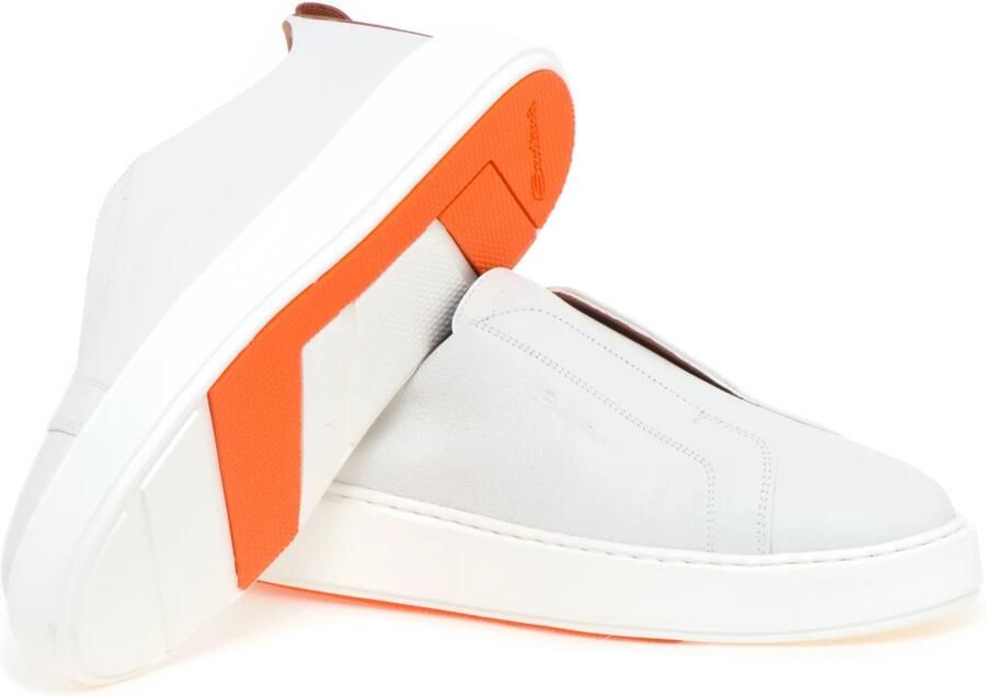 Santoni Tumbled Leather Slip-On Sneaker - Foto 3