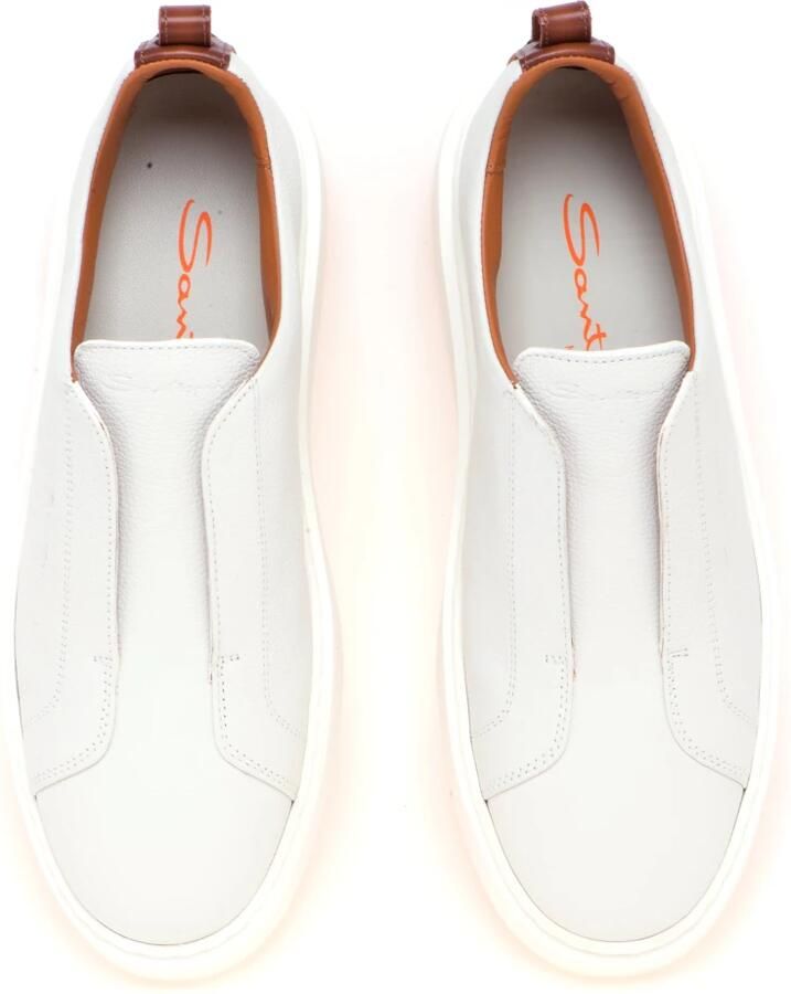 Santoni Tumbled Leather Slip-On Sneaker - Foto 2