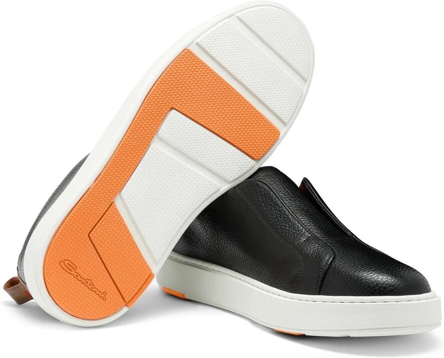 Santoni Tumbled Leather Slip-on Sneaker - Foto 2