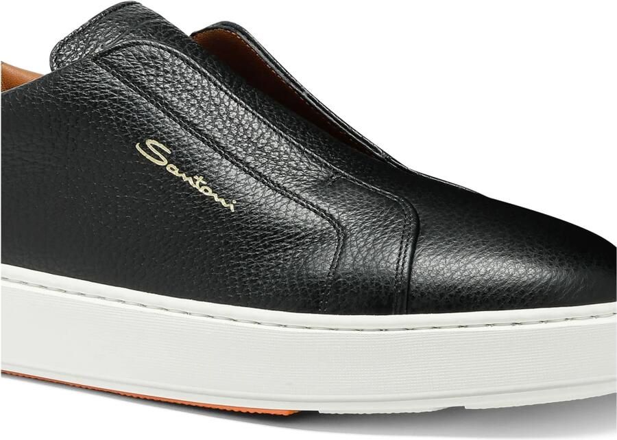 Santoni Tumbled Leather Slip-on Sneaker - Foto 3