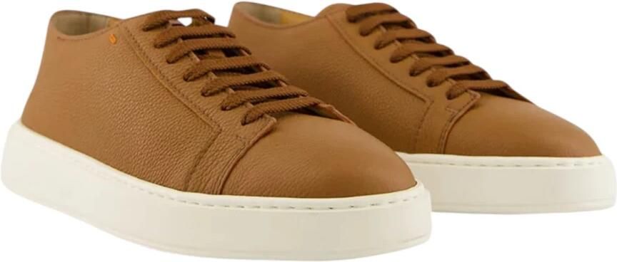 Santoni Tumbled Leather Sneaker