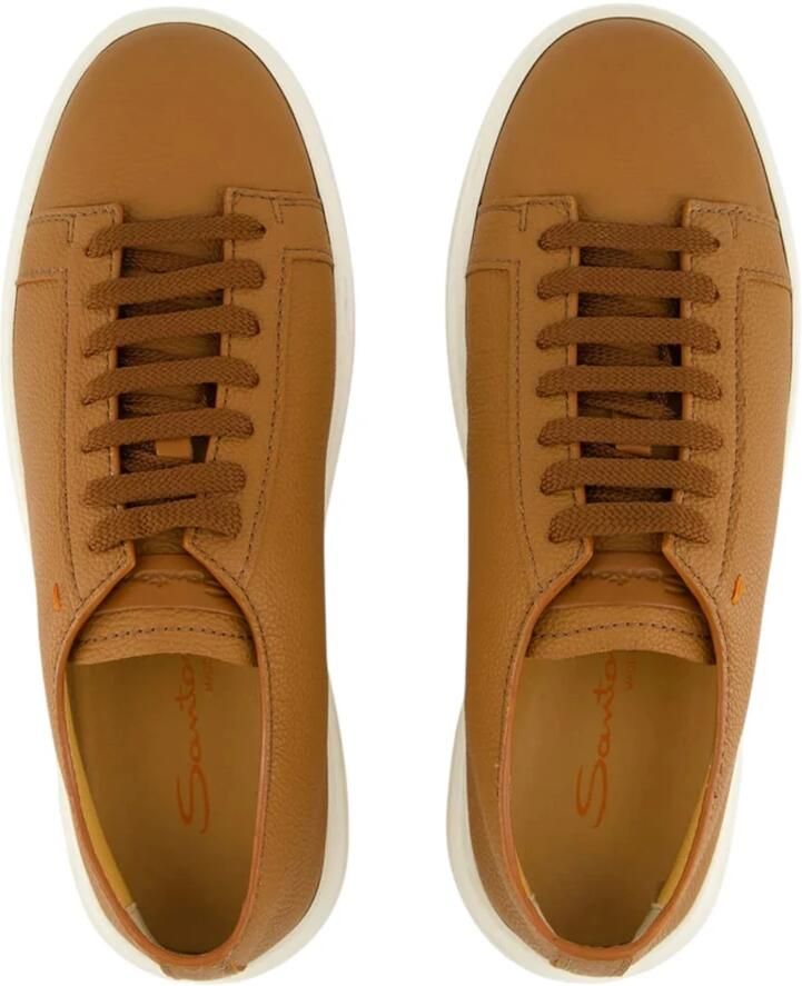 Santoni Bruin Leren Veterschoenen - Foto 2