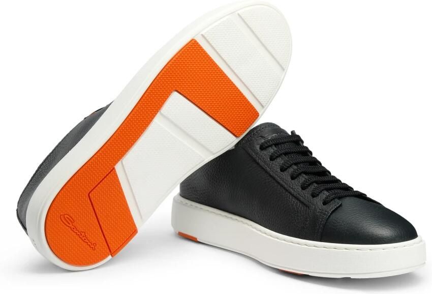 Santoni Tumbled Leather Sneakers