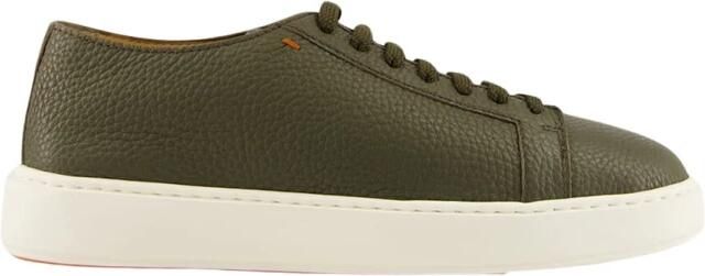 Santoni Tumbled Leather Sneakers