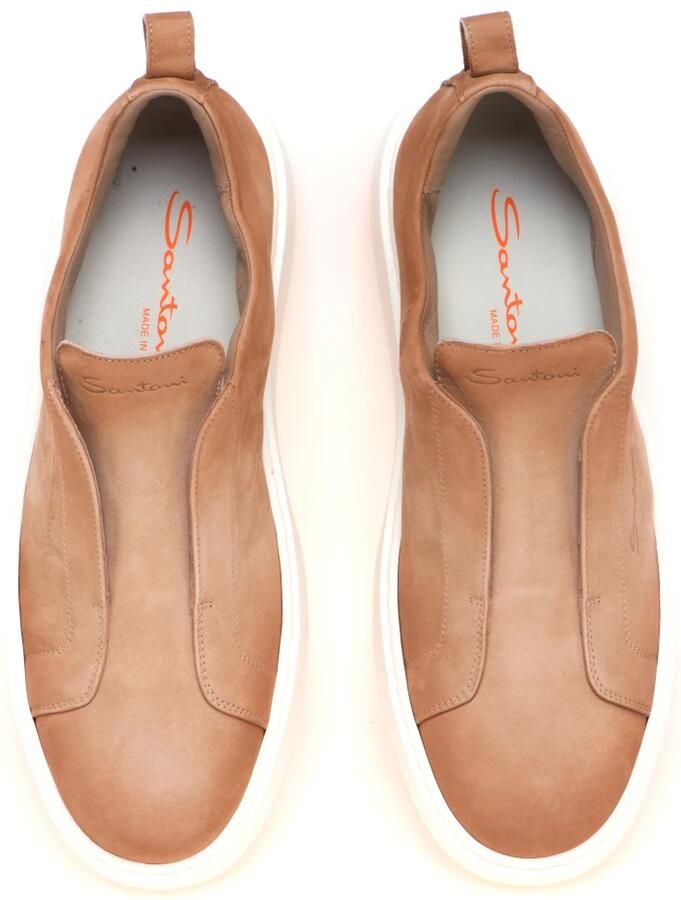 Santoni Beige Slip-On Leren Sneakers Beige Heren - Foto 2