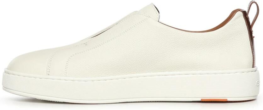 Santoni Witte Slip-On Sneakers met Tan Detail White Heren - Foto 4