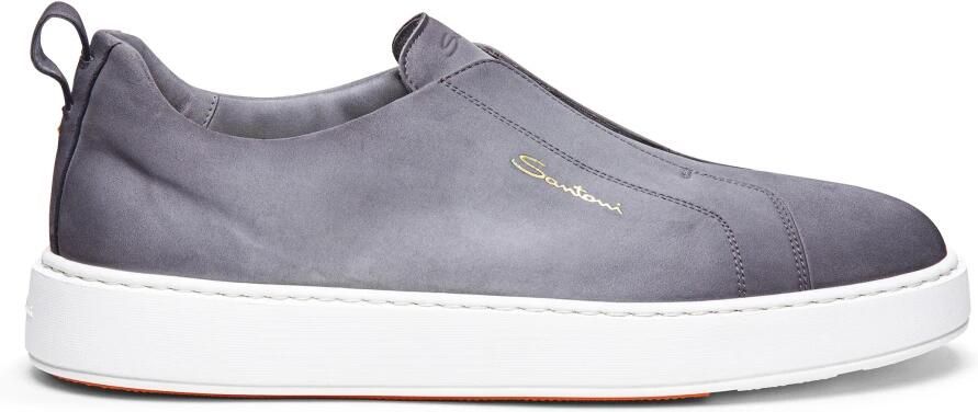 Santoni Velours Slip-On Sneaker met Ombré Detail