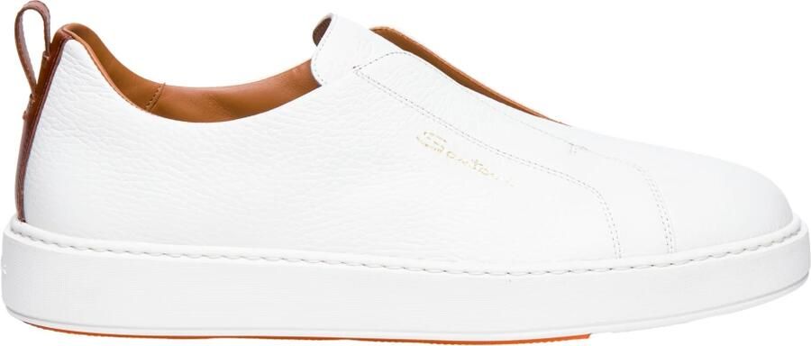 Santoni Victory Tumbled Leather Slip-On Sneakers - Foto 7