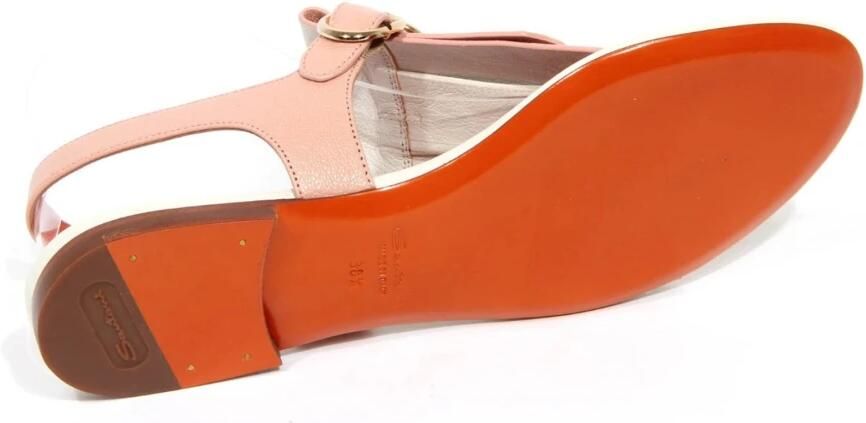 Santoni Witte leren sandaal met teenband - Foto 3