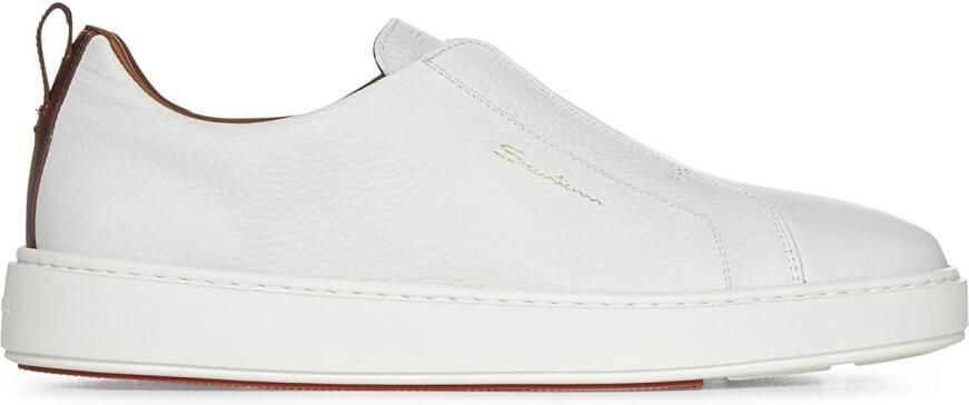 Santoni Witte Slip-On Sneakers met Tan Detail White Heren - Foto 3