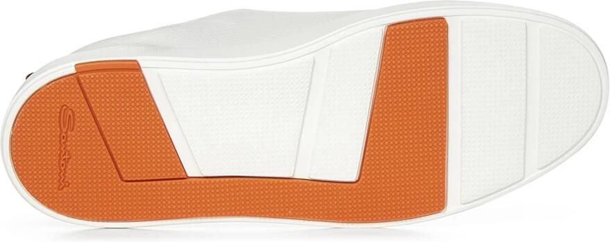 Santoni Witte Slip-On Sneakers met Tan Detail White Heren - Foto 4