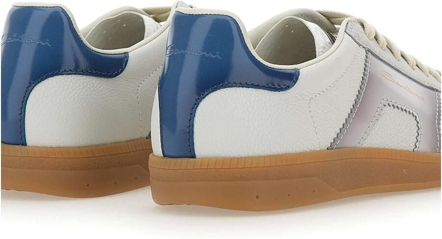 SANTONI Lage Sneakers Heren Dbs Olympic Maat: 10 Materiaal: Suède Kleur: Wit - Foto 2