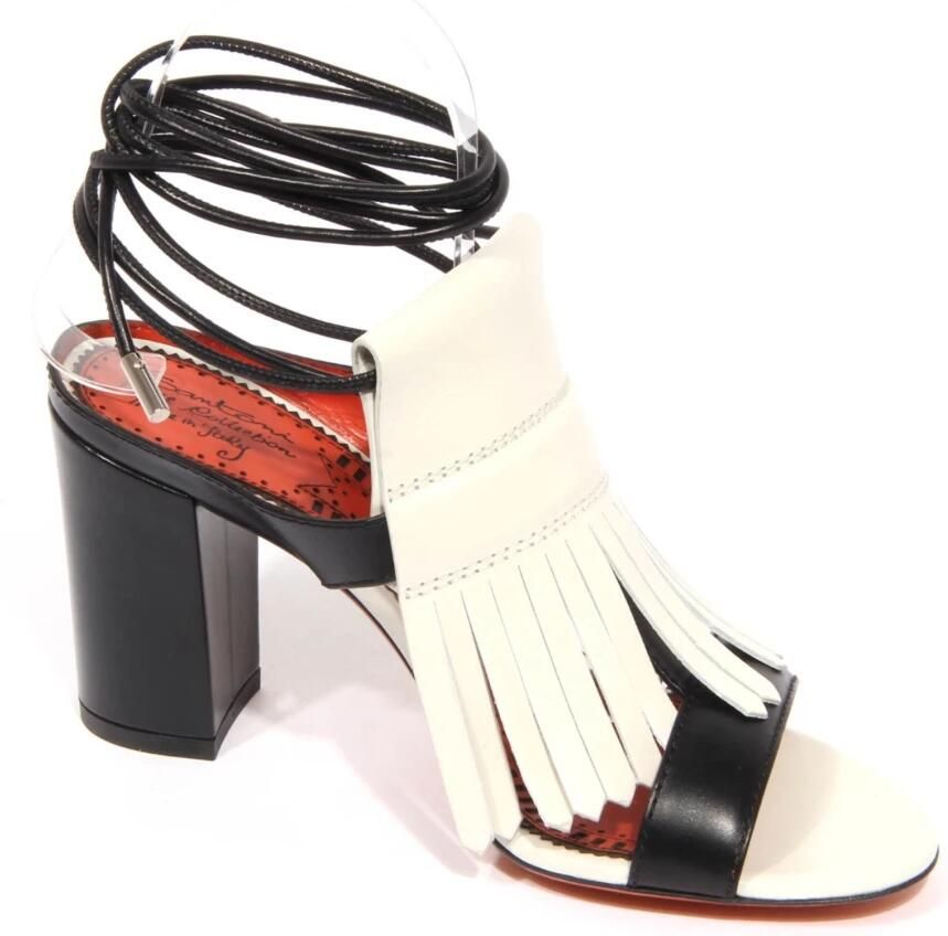 Santoni Witte Rose Collection Sandaal Made in Italy