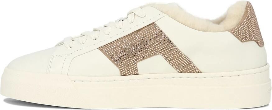 Santoni Witte Sneakers met Strass Versieringen
