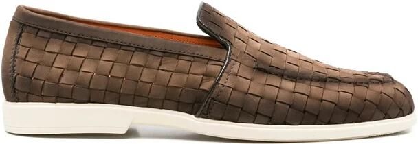 Santoni Woven Suede Loafer