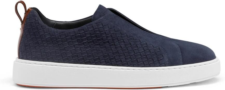SANTONI Lage Sneakers Heren Vic Wave Maat: 11 Materiaal: Suède Kleur: Blauw