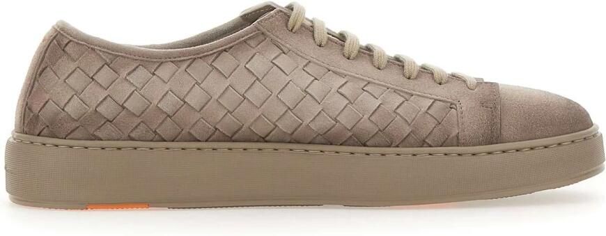 Santoni Woven Suede Sneakers