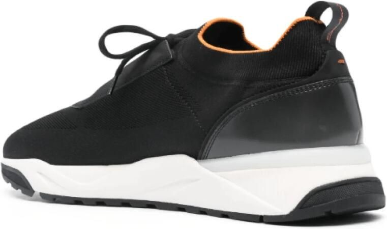 Santoni Zwarte Gebreide Panel Sneakers - Foto 2