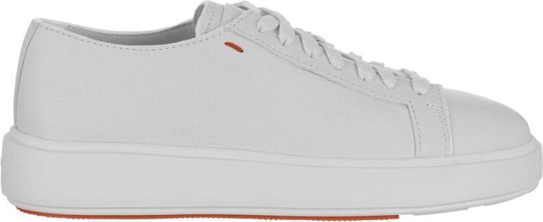 Santoni Witte Leren Veterschoenen White Dames