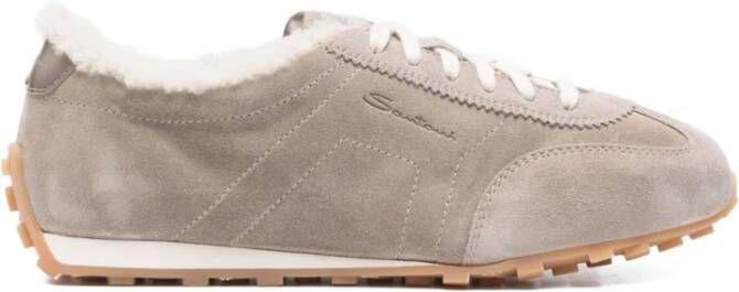 Santoni Shearling Veterschoenen Bruin