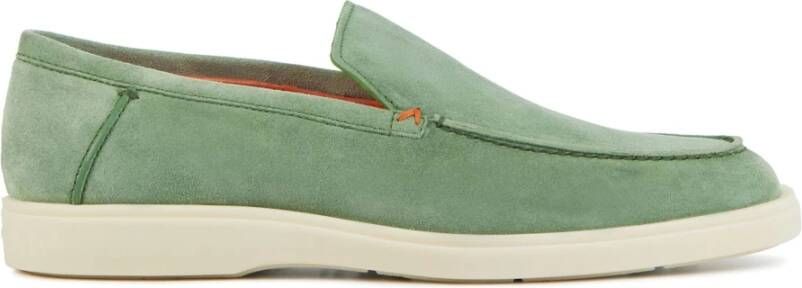 Santoni Slip-On Schoenen Lichtgroen Suède