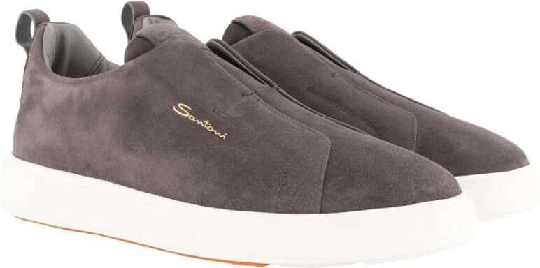 Santoni Heren suède sneaker Gray Heren