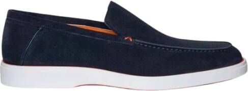 SANTONI Instappers Heren Botanist Maat: 10 5 Materiaal: Suède Kleur: Blauw