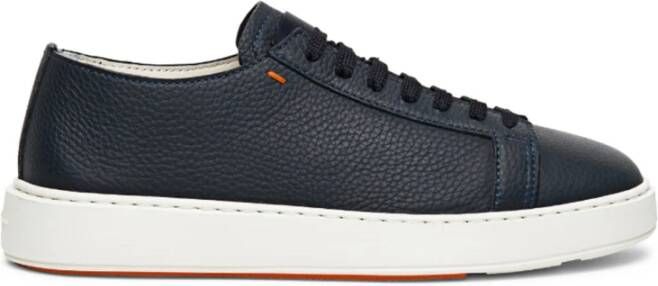 Santoni Sneakers van gestructureerd leer met uitneembare zool Blauw Heren